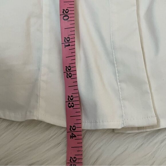 Akris Punto Cotton Stretch Cream Button Down Shirt Mesh Detail Sleeves S - Picture 8 of 11